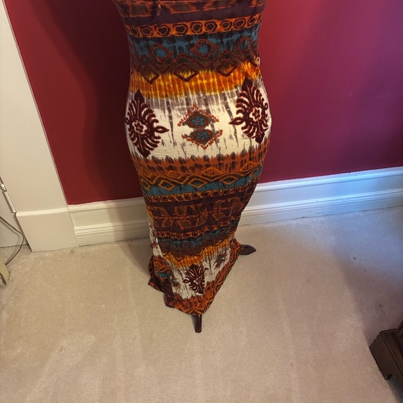 Vintage wet seal maxi dress size large strapless tribal - Picture 4 of 12